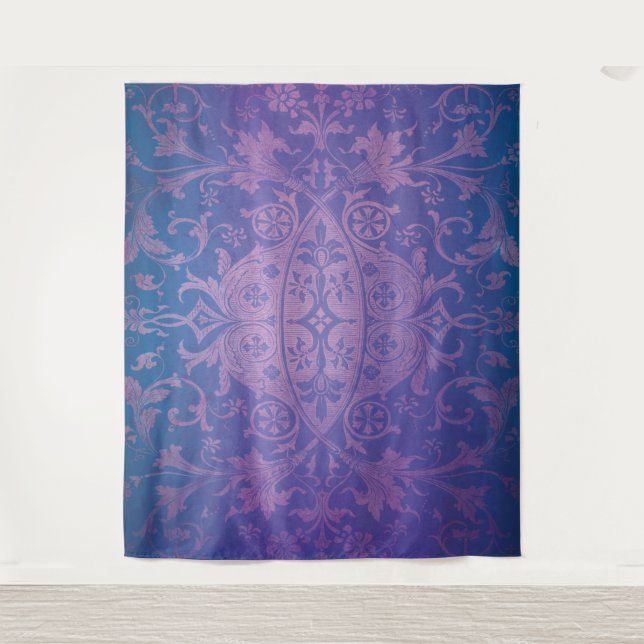 Lila Spuk Halloween House Foto Background Prop Wandteppich (Vorderseite)