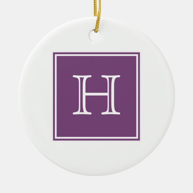 Lila Square Monogram Ornament (Vorne)