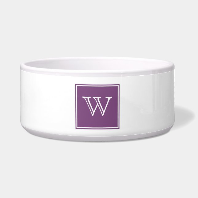 Lila Square Monogram Pet Bowl Napf (Vorderseite)