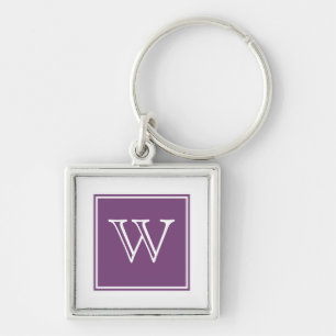 Lila Square Monogram Premium Schlüsselanhänger