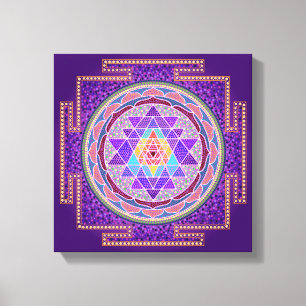 Lila Sri Yantra Leinwanddruck