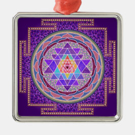 Lila Sri Yantra Verzierung Silbernes Ornament