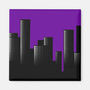 lila Stadtlandschaft Magnet
