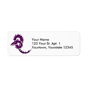 Lila Stammes- Drache-Adressen-Etikett