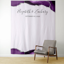 Lila Stand des Silver Agate Lavender Wedding Foto Wandteppich
