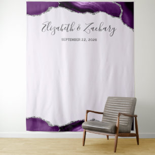 Lila Stand des Silver Agate Lavender Wedding Foto Wandteppich