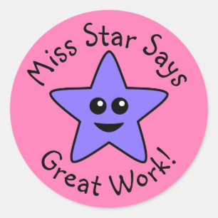Lila Star Great Work Stickers