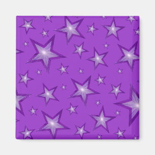 Lila-Star-Kühlschrankmagnet-Quadrat lila Magnet