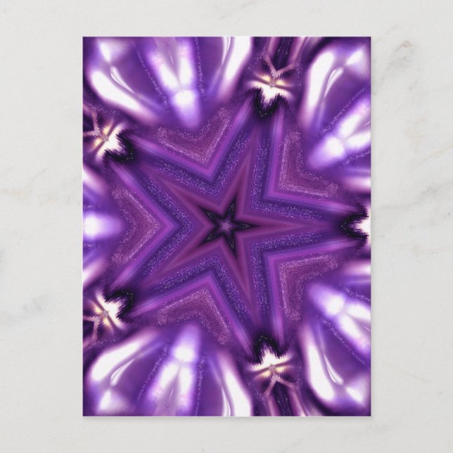 Lila Star Postkarte (Vorderseite)