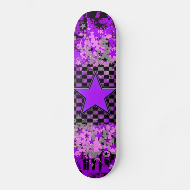 Lila-Star-Skateboard Skateboard (Vorderseite)