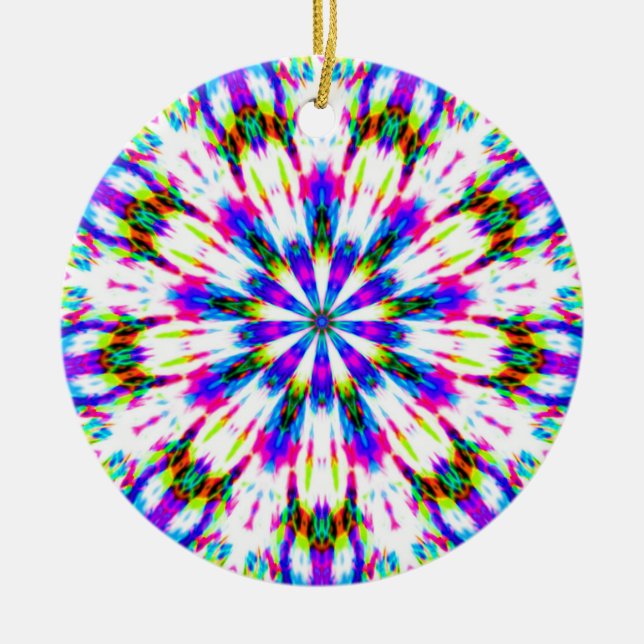 Lila Star Snowflake Keramik Ornament (Vorne)