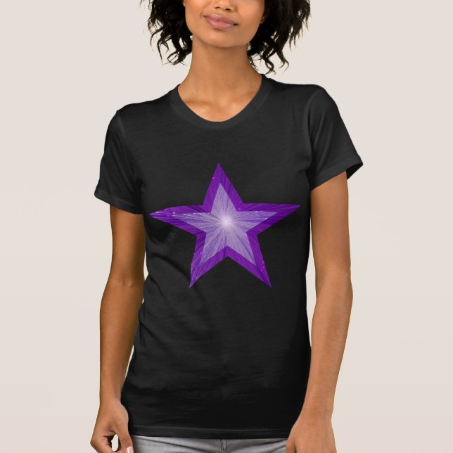 Lila Star "Two tone" Ladys t - Shirt schwarz (Vorderseite)