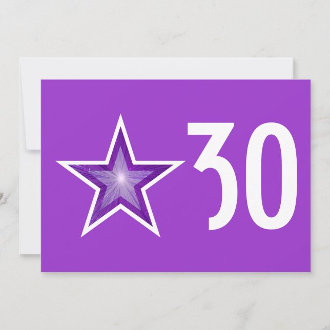 Lila Star'Age Geburtstagseinladung lila Einladung (Vorderseite)