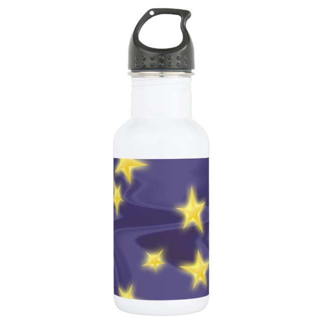 Lila Starry Nacht; Gelbe Sternchen-Vereinbarung Trinkflasche (Vorderseite)