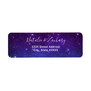 Lila Starry Night Celestial Wedding Address