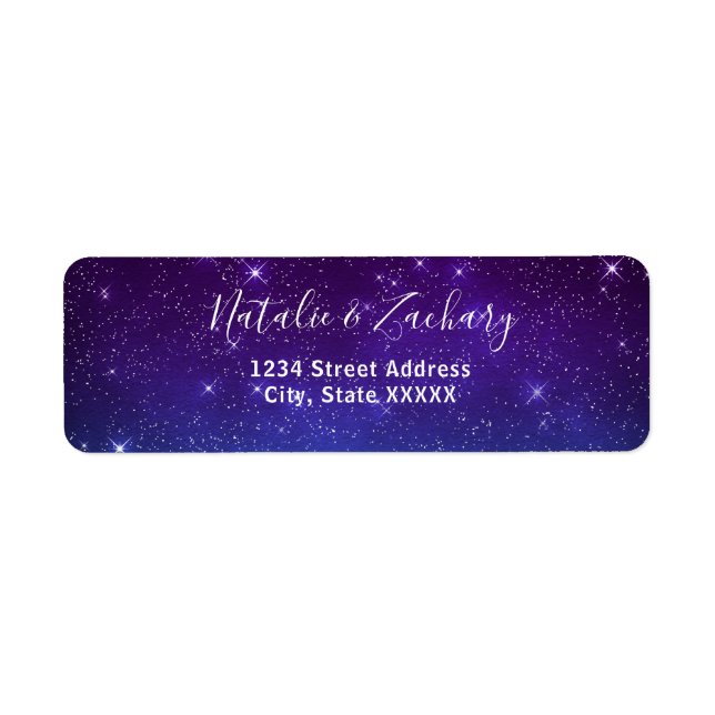 Lila Starry Night Celestial Wedding Address (Vorne)