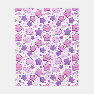 Lila Stars Cloud Kawaii Niedlich Blanket Fleecedecke
