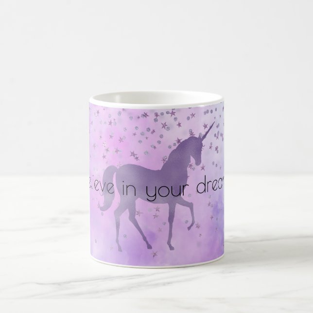 Lila Stars Confetti Kaffeetasse (Mittel)