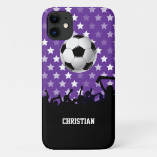 Lila Stars Fußballfans und Ball Case-Mate iPhone Hülle