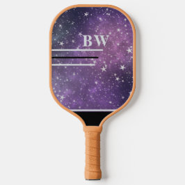 Lila Stars Glitzer Lines Individuelle Name Monogra Pickleball Schläger