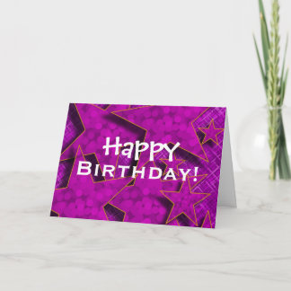 Lila Stars Happy Birthday Card Karte