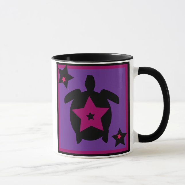 Lila Stars Turtle Tasse (Rechts)