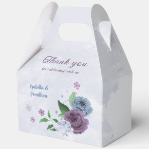 Lila staubblaue florale Hochzeit  Geschenkschachtel