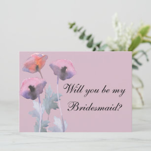 Lila staubige Rose Mohn werden Bridesmaid Vorschla Einladung