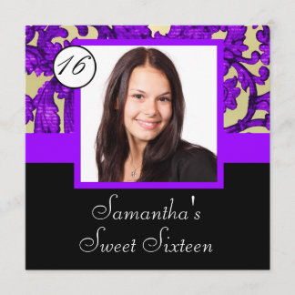 Lila Staudamm 16 . Geburtstag Einladung