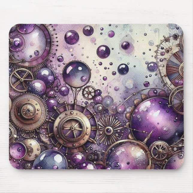Lila Steampunk Mousepad (Vorne)