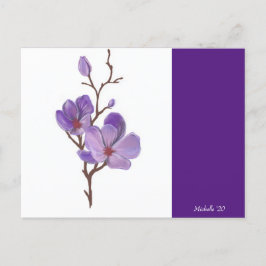 Lila Stechkarte Postkarte