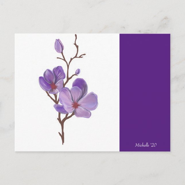 Lila Stechkarte Postkarte (Vorderseite)