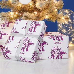 Lila Stegosaurus Spiked Dinosaurier Geschenkpapier