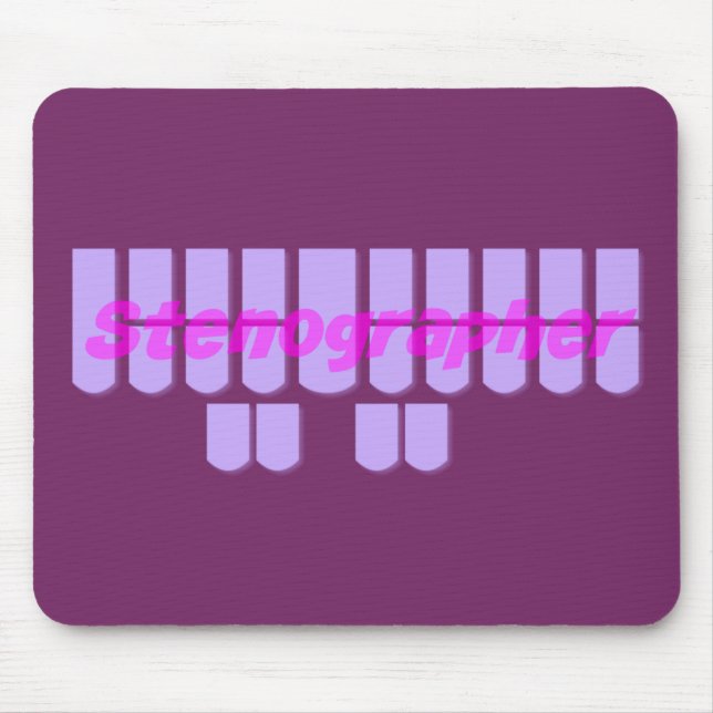 Lila Stenograf Steno Maschinen-Schlüssel Mousepad (Vorne)