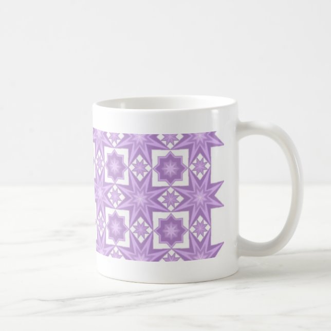 Lila Steppdecken-Muster-Tasse Tasse (Rechts)