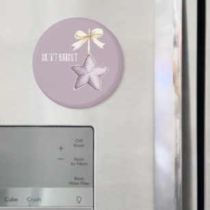 Lila Stern Creme Schleife Magnet