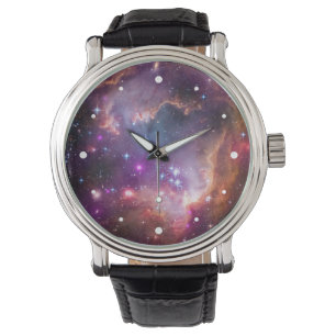Lila Stern-Galaxie-Raum-Astronomie Armbanduhr