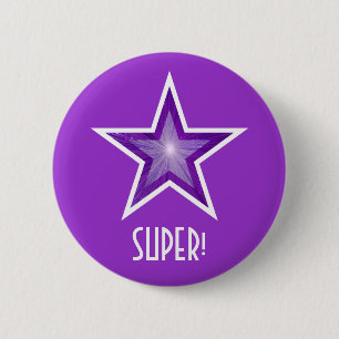 Lila Stern "SUPER!" Knopf lila Button