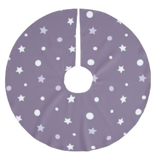 Lila Sterne Polyester Weihnachtsbaumdecke