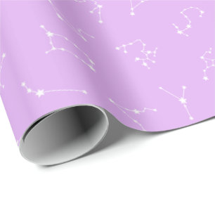 Lila Sternen-Geburtstags-Geschenkpapier mit Sternb Geschenkpapier