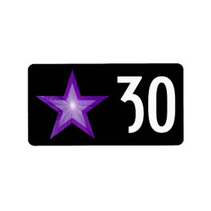 Lila Sternenetikett "Alter" schwarz Adressaufkleber