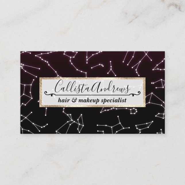 Lila Sternenstars Visitenkarte (Vorderseite)