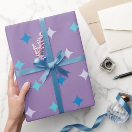 Lila Sternexplosion Geschenkpapier