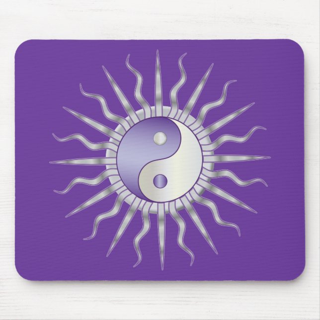 Lila Sternexplosion Yin Yang Mousepad (Vorne)