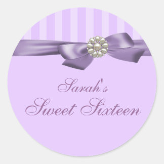 Lila Sticker für Bow Sweet 16 Umschlag