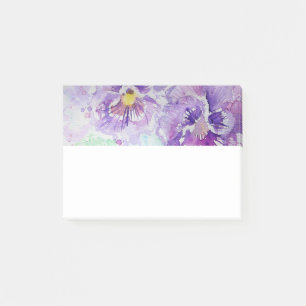 Lila Stiefmütterchen Aquarell Kunst florale Post-i Post-it Klebezettel