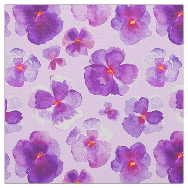 Lila Stiefmütterchen Aquarellkunst Blume Stoff (Muster)