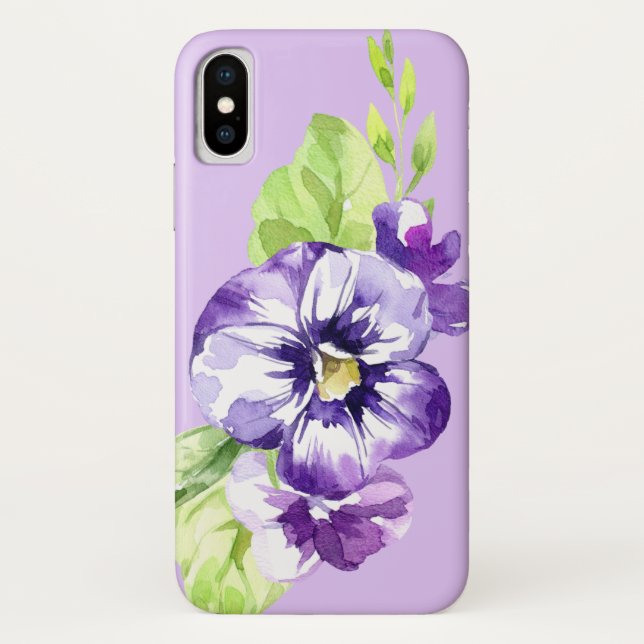 Lila Stiefmütterchen auf dem Handy-Fall von Lavend Case-Mate iPhone Hülle (Rückseite)