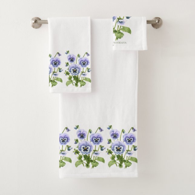 Lila Stiefmütterchen Badhandtuch Set (Insitu)