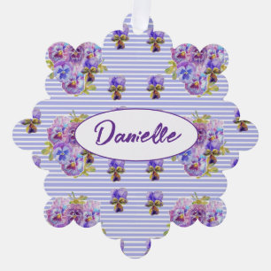 Lila Stiefmütterchen-Blume florale shabby Wasserfa Ornament Karte